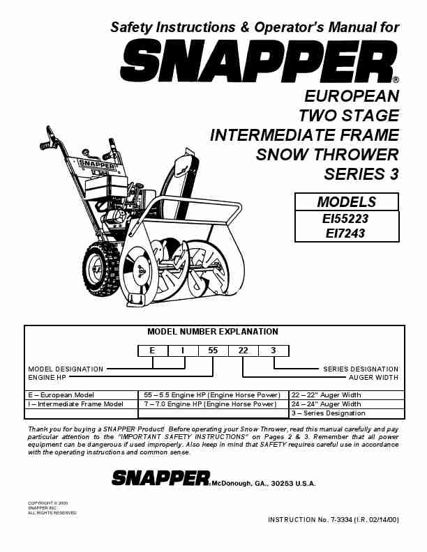 Snapper Snow Blower EI55223-page_pdf